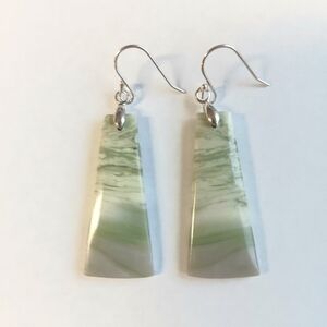 Serpentine Gemstone Earrings with 925 Sterling Silver Findings